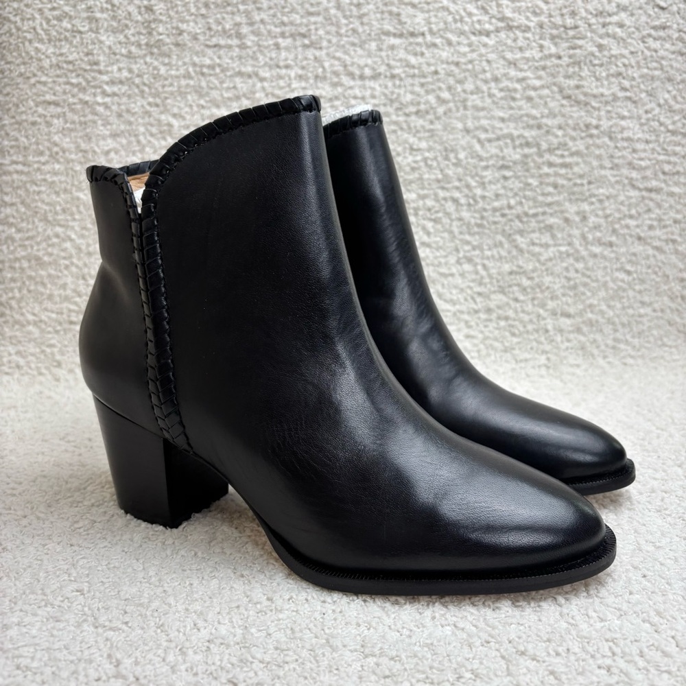Jack‎ Rogers Boots Womens 6.5 Black Cassidy Ankle Side Zip Block Heel City Chic